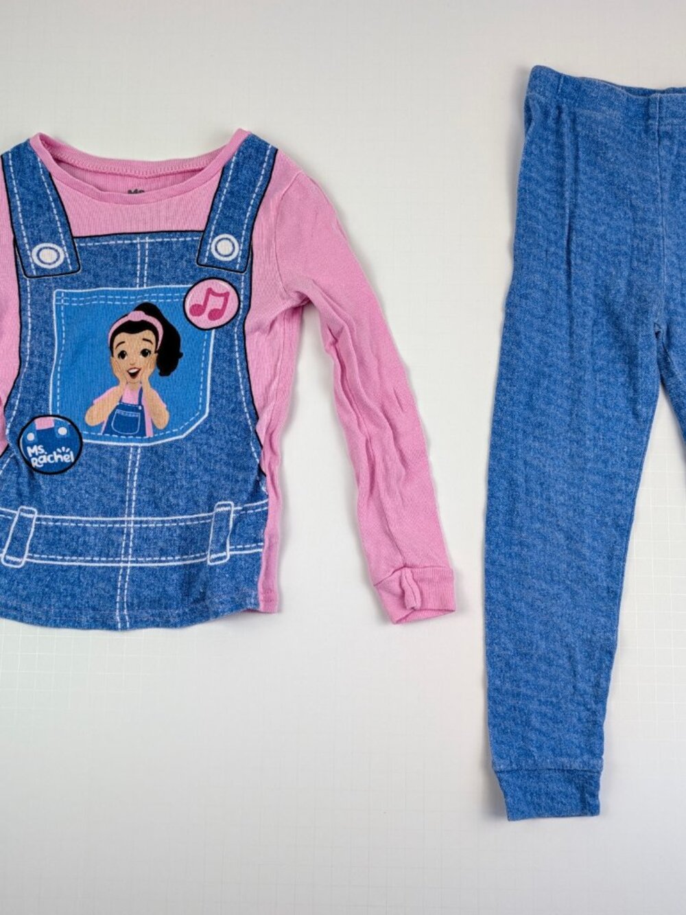 Ms. Rachel Toddler Pajama Lot 4T 5T Pink Blue Striped 4 Piece